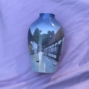 Royal Copenhagen porcelain vase townscape art